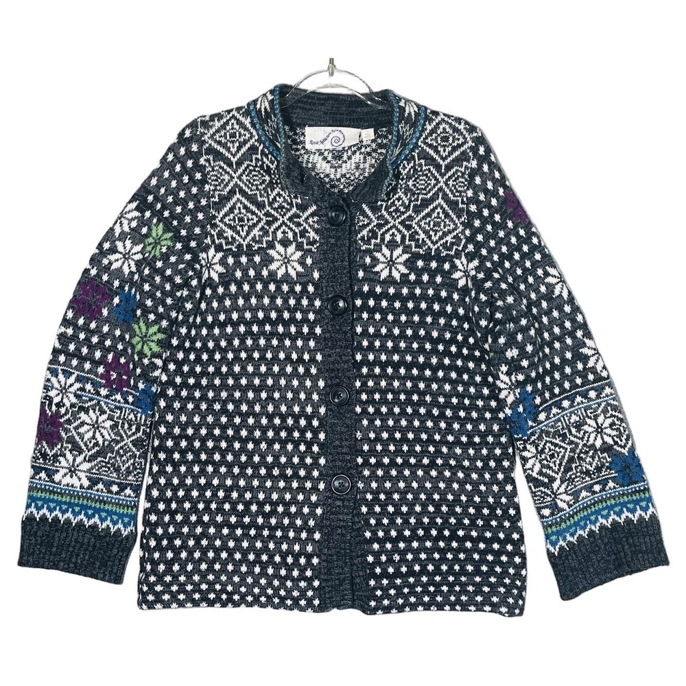 Anthropologie Rosie Neira Sweater Womens S Nordic Fair Isle Cardigan Selburose
